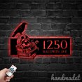 thumbnail image 5 of Handmadetneonsign Raven On Skull House Number, Raven Home Address Metal, House Address Sign 64641, 5 of 5