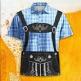 thumbnail image 2 of Hawaiian Shirts for Men Casual Beach Summer Shirt Lapel Button Down Color Block Beach T-Shirt Outdoors Funny Hawaiian Shirts Button Down Dressy Casual Tops, 2 of 4