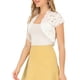 thumbnail image 4 of Cárdigan de encaje para mujer INSPIRE CHIC, elegante, de manga corta, con frente abierto, floral, corto, bolero, top de encaje, M blanco, 4 of 8