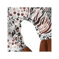 thumbnail image 6 of Seyurigaoka Girl Animal Print Ruffle Long Sleeve O-Neck Jumpsuit + Bow Headband, 6 of 9