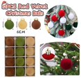 thumbnail image 2 of 12 bolas navideñas de terciopelo, adornos de bolas de plástico flocado para árbol, adornos colgantes decorativos para Navidad, decoración para árbol de Navidad, 2 of 5