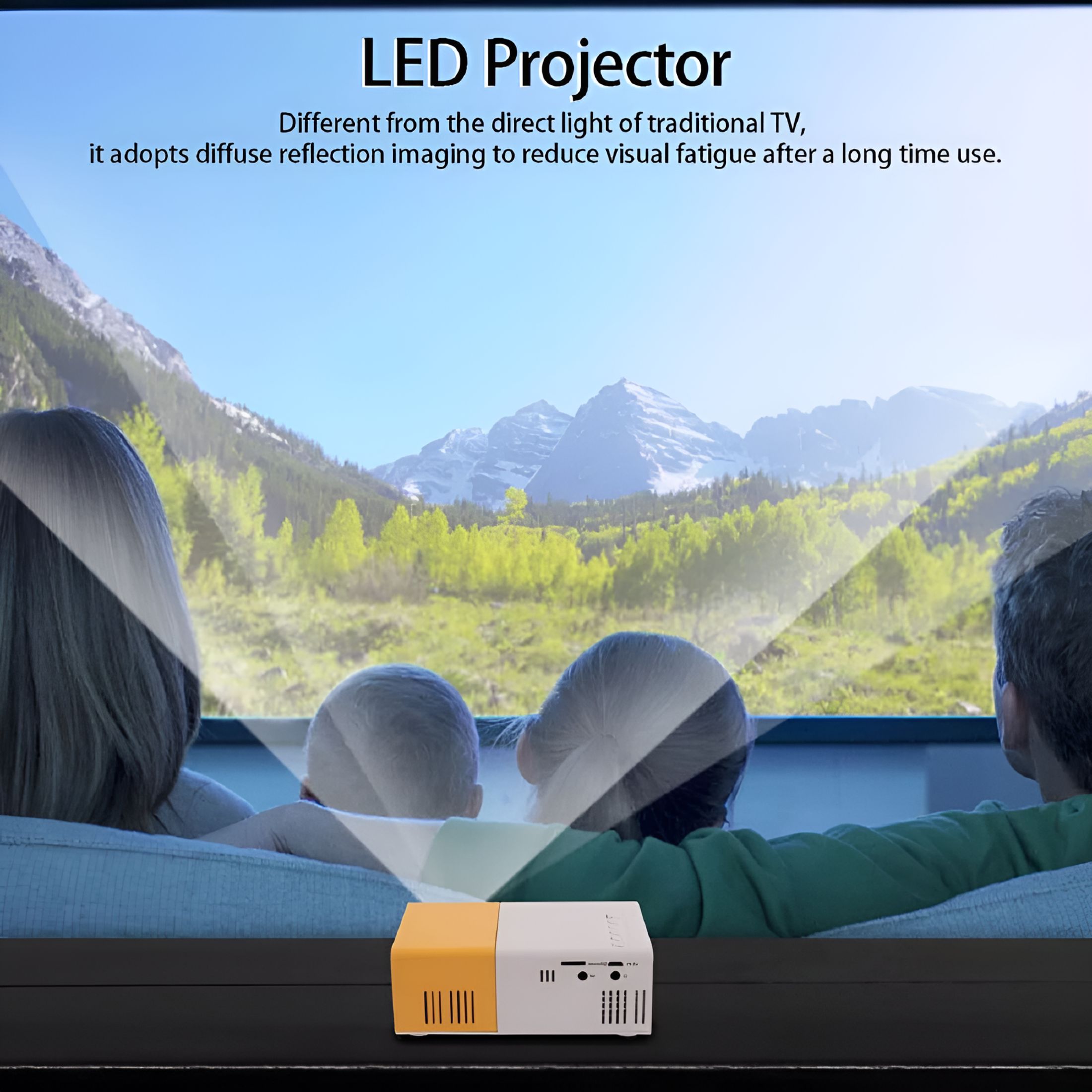 GJX Mini Projector 1080P HD 5G WiFi Bluetooth LED Home Theater