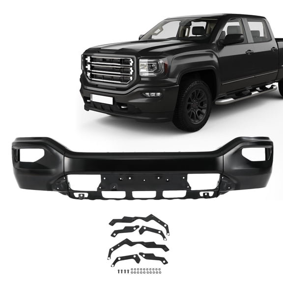 For 16-19 GMC Sierra 1500/Limited Steel Front Bumper Face Bar w/ Fog Light */L