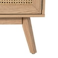 thumbnail image 7 of TV Stand for TVs up to 65" with Three Doors, Solid Wood Console Table Storage Cabinets with Shelves and Large Table Top for Living Room Bedroom, Easy Assembly, Oak, 7 of 7