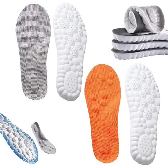 Footstr Insoles, Breathable Soft Foam Shoe Insole, 4D Cloud Tech Sports Insoles with Arch Support for Men, Orthopedic Shock Absorption Inserts for Running, Walking, Work Shoes(2PCS-F,9-10.5)