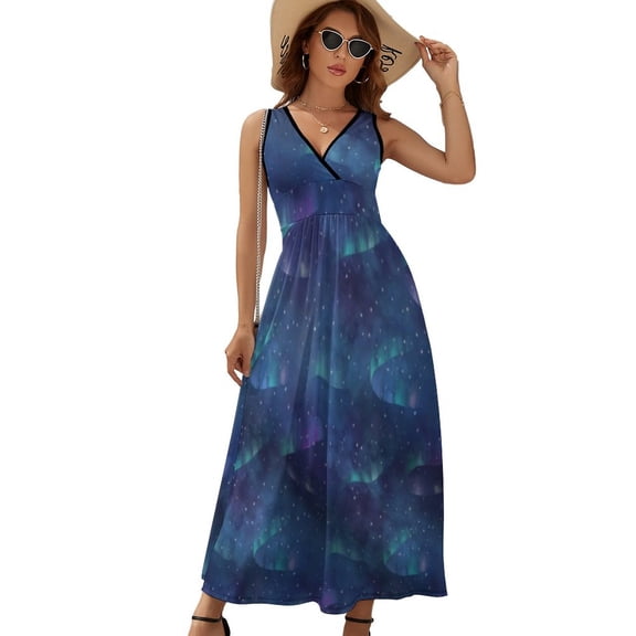 Aurora Borealis Art Sleeveless Dress Summer Women Clothes Dress for Pregnant Women Dresses