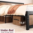 thumbnail image 4 of Twister.CK King Size Bed Frame with Wooden Headboard and Footboard, Metal Frame Bed Platform No Box Spring Needed, Rustic Brown, 4 of 8