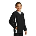 thumbnail image 4 of Sport Tek Teen Unisex Regular Colorblock Wind Shirt Black/White Large, 4 of 6