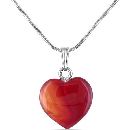 Carnelian Museum - 16-1/2 Carat T.G.W. Carnelian Brass Heart Pendant, 18