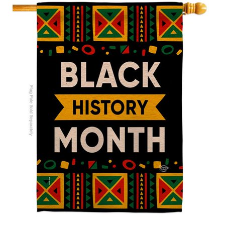 Ornament Collection 28 x 40 in. Celebrate Black History Month House Flag with Support Cause Double-Sided Decorative Vertical Flags Decoration Banner Garden Yard Gift
