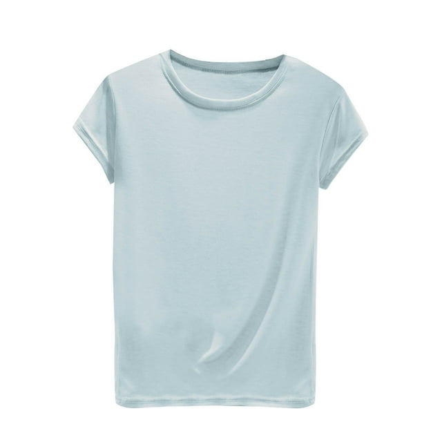 Chbgutlmr Hauts pour Femmes Col Rond Manches 1/4 Pyjamas Doux Confortables Légers Respirants Vêtements de Détente T-Shirts