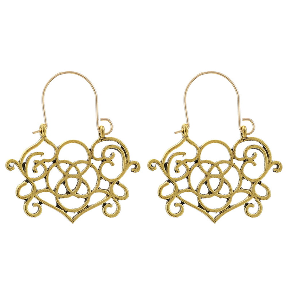 XinDshop Boho Women Geometric Hollow Carving Hoop Earrings Piercing Party  Jewelry Gift - Walmart.com