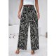 thumbnail image 4 of Women Floral Print Palazzo Pants Summer Bohemian Wide Leg Pants High Waist Casual Lounge Pant Trousers with Pockets Yellow, 4 of 5