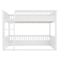 thumbnail image 3 of Bellemave Full Over Full Bunk Bed, Wood Bunk Bed Frame with 21.7" High Guardrail, Converts to 2 Individual Beds, Space Saving Floor Bunk Beds Design for Teen Adults, White, 3 of 7