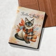 thumbnail image 5 of Hello Fall Siamese Scarf Welcome Autumn with Leaves Pumpkins Travel Passport Wallet Cat Lover Kitten Owner Gifts PU Leather Passport Holder Cover - 00011, 5 of 5