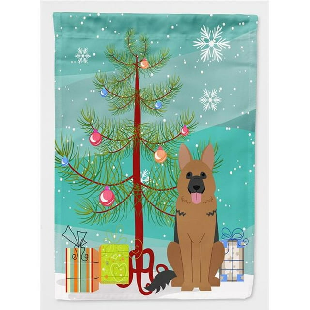 Carolines Treasures BB4192GF Merry Christmas Tree German Shepherd Flag Garden Size