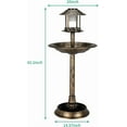 thumbnail image 2 of RONG-3 Outdoor Bird Bath, Garden Bird Baths Decorations with Solar-Powered Lamp and Resin Pedestal Flower Planter Base Bird Feeder for Yard Patio, 2 of 10