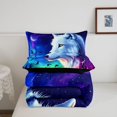 thumbnail image 5 of Manfei Fantasy Wolf Full Size Comforter Sets,Colorful Sky Bedding Comforter Set,Black Reversible,3-Piece,1 Comforter and 2 Pillowcases, 5 of 7