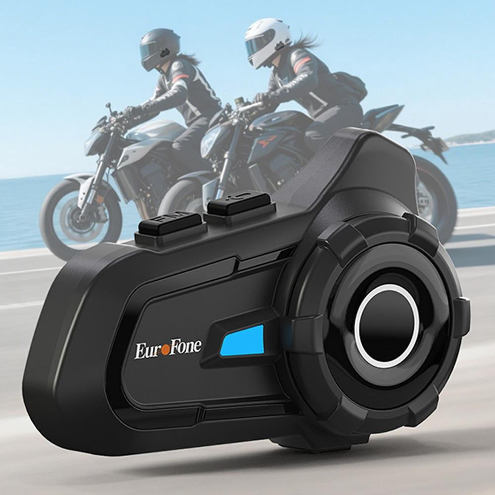 1 Pack Motorcycle Helmet Headset Bluetooth Intercom 2-Way Communication System, 1000m Range, IP67 Waterproof