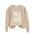 thumbnail image 2 of Fall Savings Clearacne Sweatshirt for Women Women's Baseball Printed Crew Neck Multi Color Multi Size Crew Neck Hoodless Long Sleeve Sweatshirt, 2 of 5