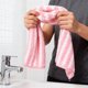 thumbnail image 4 of Toallas de poliéster, toallas de polar con rayas de coral, adecuadas tanto para hombres como para mujeres, para lavarse la cara, bañarse y secarse el cabello, elementos esenciales para dormitorios, de, 4 of 6