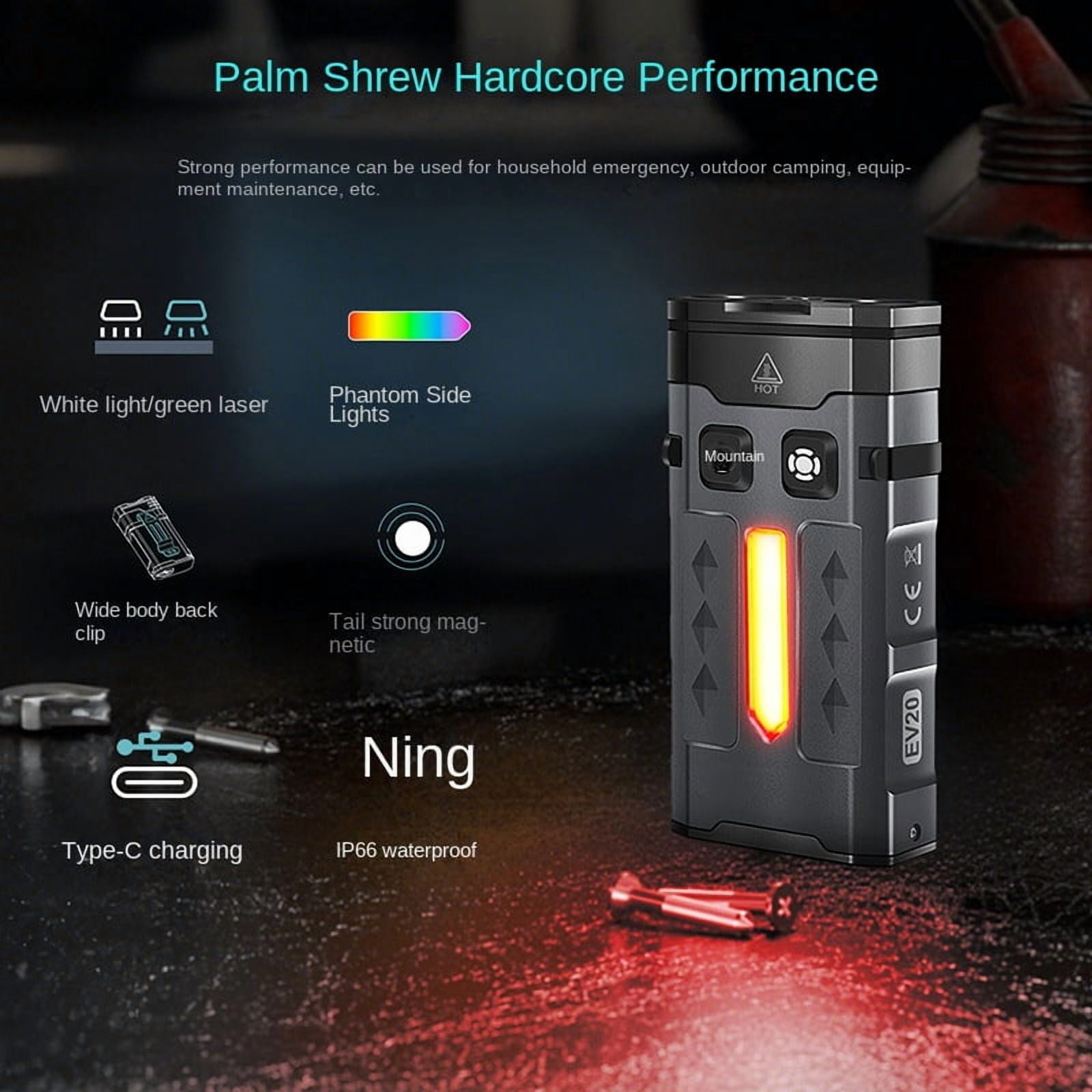 Mini Flashlight Tactical Flashlight Laser Pointer - RGB Outdoor LED Portable Multifunctional EDC Keychain Light, Long Battery Life & Waterproof