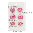 thumbnail image 3 of Steadline Valentines Day Wooden Earrings Set 6-Piece Heart Rose Pattern Studs Personalized Gift Lightweight Comfortable Earrings Women's Holiday Present Birthday Anniversary Gift, 3 of 7