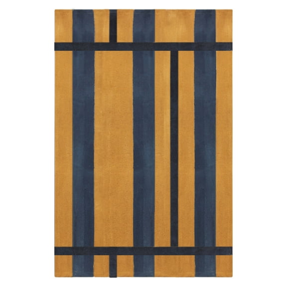 Casavani Hand Block Printed Yellow Cotton Kitchen and Study Room Carpets Outdoor Patio Rug 2x3 feet