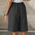 thumbnail image 5 of Arlun Womens High Waist Baggy Shorts Linen Loose Fit Five Point Pants with Pockets Solid Color Wide Leg Summer Shorts 2026 Beach Vacation Thin Breathable Bottoms Grey S, 5 of 7