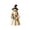 Hat, variant on Yardvibe Vintage Halloween Patchwork Ghosts Lamp, 3.94"x2.95" Light Up Ghost with Pumpkin Lantern Decor, Rustic Fall Figurine Decoration for Mantel Shelf Entryway Porch