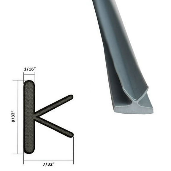 Gray Vinyl Pivot Gasket for Swing Shower Doors - 7 Ft Long