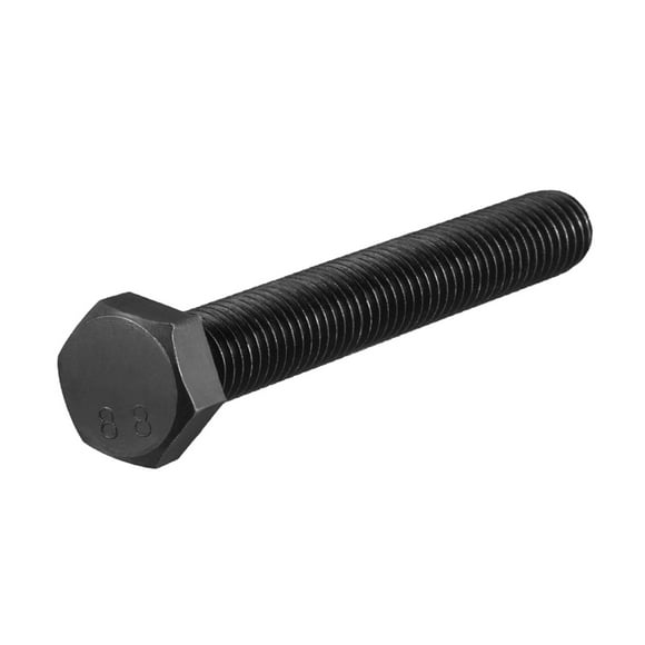 Unique Bargains M12x90mm Hex Head Screw Bolts Fastener Grade 8.8 Carbon Steel Black 3pcs
