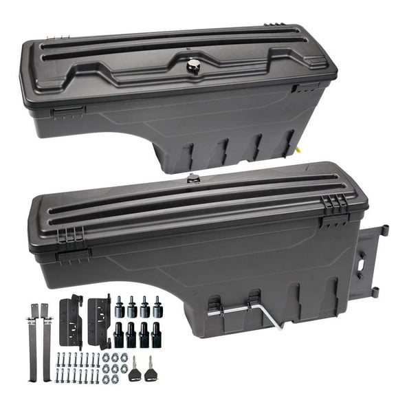 PIT66 Lockable Truck Bed Storage Toolbox, Fit for 2002-2018 Dodge Ram 1500 2500 3500, Drawer Driver Passenger Side, 2Pcs