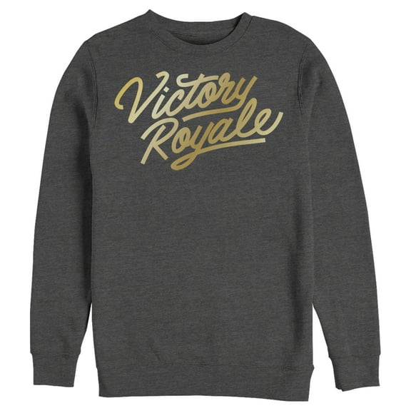 Men's Fortnite Victory Royale Gold Script Sweatshirt Charcoal Heather Medium