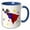 Blue/White, variant on 3drose, Cute Funny Flying Weimaraner Dog Superhero in Red Cape, 15oz Two-tone Red Mug