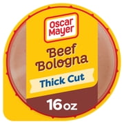 Oscar Mayer Beef Bologna Sliced Deli Meat, for Easy Lunches and Snacking, Thick Cut, Quality Meat, No Fillers, 16 oz