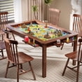 thumbnail image 2 of LAUSAINT HOME Board Game & Card Table for 6 Players with Removable Table Top, Cup Holders and Trays, Walnut  Rectangle, 2 of 10