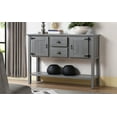 thumbnail image 4 of HICOMILA 48 Inch Solid Wood Sideboard Cabinet, Console Table with 2 Door Cabinets and Open Storage Shelf, Retro Buffet Server Storage Cabinet for Living Room Kitchen Dining Room, Gray, 4 of 11