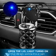 thumbnail image 3 of Aiteng 2 Pack Auto Car Ashtray, Portable with Blue LED Light Ashtray, Smokeless Smoking Stand Cylinder Cup Holder, Black, 3 of 8