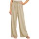 thumbnail image 1 of Pantalones de mujer Irfora Pantalones de piernas anchas para mujer con cintura elástica, cinturón de lazo, pantalones largos sólidos, transpirables, informales, para vacaciones, verano, caqui, 2X Irfora Pantalones de mujer, 1 of 5