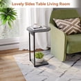 thumbnail image 7 of Round C-Shaped End Table - Small Space Sofa Side Table - Grey Finish, 7 of 7