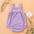 thumbnail image 2 of Patpat Baby Pretty Candy Color Solid Pocket Strappy Romper, 2 of 9