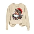 thumbnail image 4 of Sakmal Lightweight Womens Sweatshirts Christmas Holiday Yellow Sweatshirts Comfy Santa Claus Fall Clothes 2025, 4 of 5