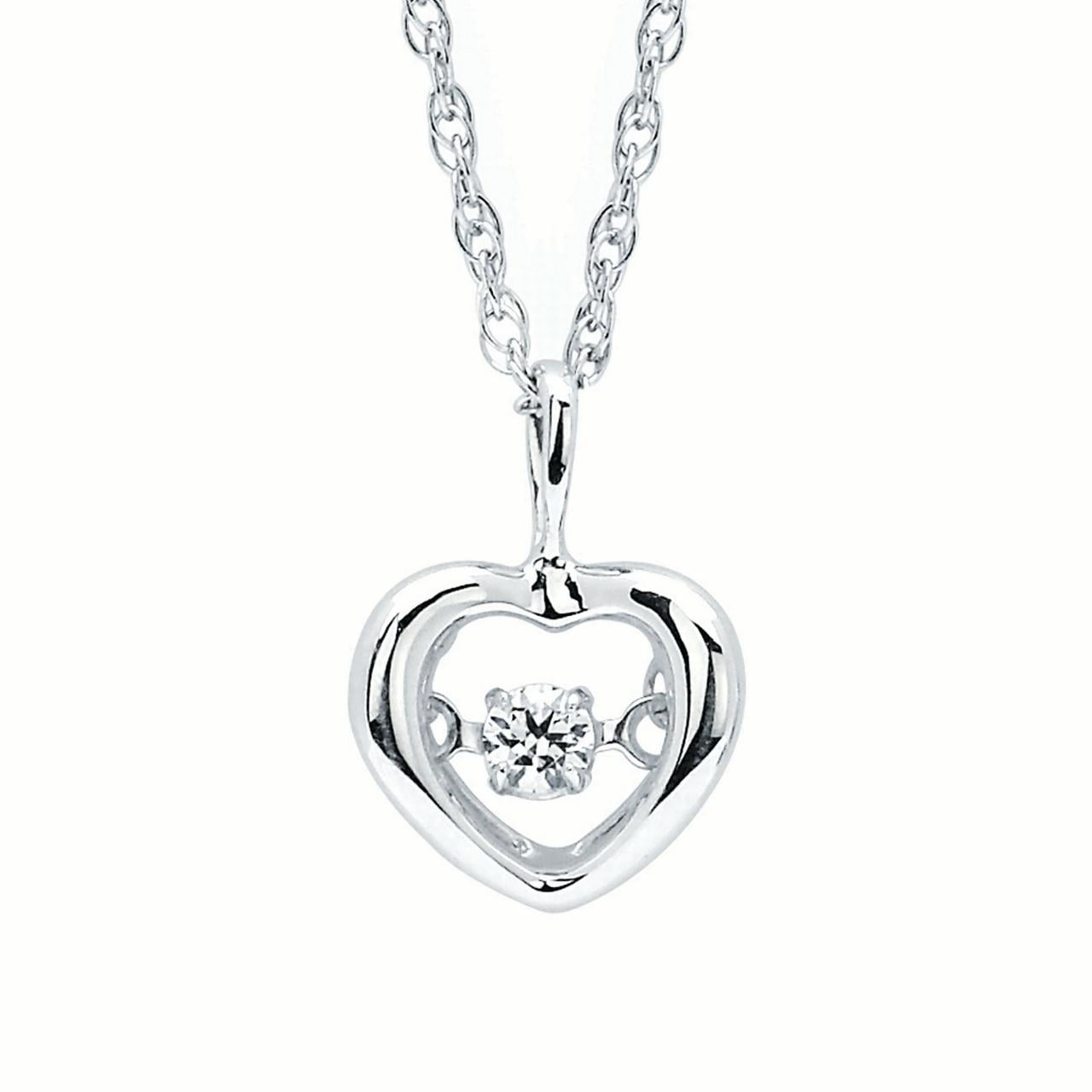 Brilliance In Motion 925 Sterling Silver Dancing Diamond Dainty Brilliance In Motion 925 Sterling Silver Dancing Diamond Dainty Heart Pendant Necklace With 18 Chain Com