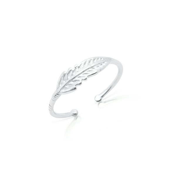 Feather Ring - 925 Sterling Silver - Adjustable