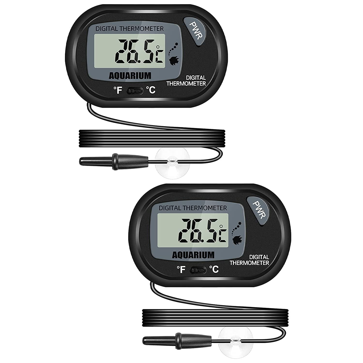 Digital Aquarium LCD Thermometer with Tank Fish Aquarium Waterproof and Probe, Vivarium Reptile