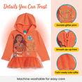 thumbnail image 5 of Disney Moana Toddler Girls' Zip-Up Hooded Sweatshirt Coral, 5 of 6