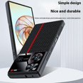 thumbnail image 2 of For ZTE nubia Z60 Ultra Case Leather + PC Hard Phone Cover Carbon Fiber Texture - Black Yellow, 2 of 4
