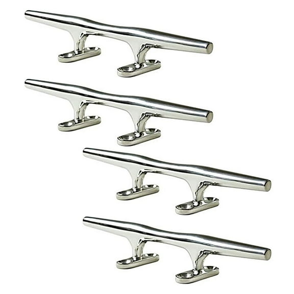 MARINE CITY Dock Cleat  Mooring Rope Tie Cleat Stainless Steel, Rust-Proof, Weatherproof, Corrosion-Resistant 12 Inch Boat Cleat for Docks, Kayaks, Boats, and Marine Use Pack of 4