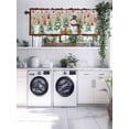 thumbnail image 5 of Christmas Snowman Valances for Windows, Xmas Tree Socks Ball Red Plaid Winter Light Filtering Window Treatment Valances, Rod Pocket Small Curtains for Kitchen/Bathroom, 60"x14", 5 of 9